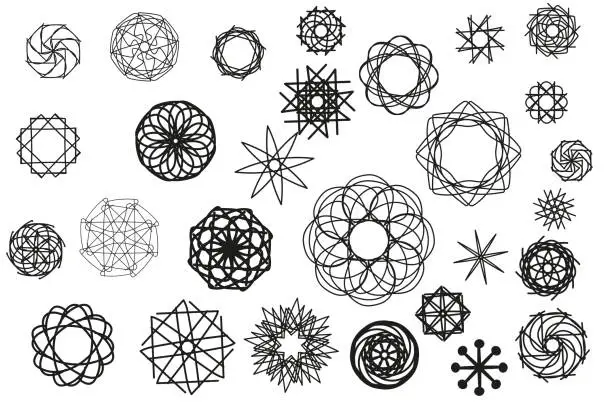 Vector illustration of Abstract Graphic Elements . Scribble Vector Set of geometric scribble for creating Patterns, Invitations, Posters, Cards, Social Media Posts and Stories