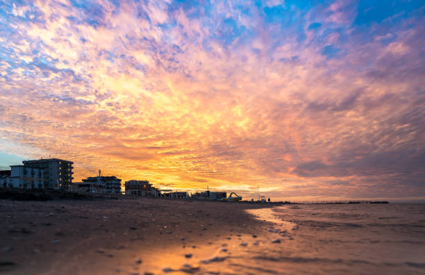 istock Sunset on the Rimini beach, Italy 2083778548