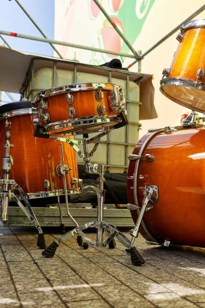 istock various drums behind the stage during the concert 2083781794