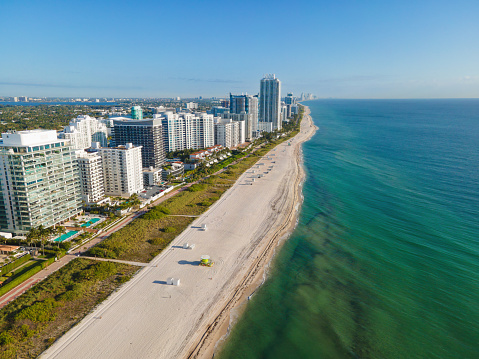 Miami Beach, Beach, Florida. USA. View from above.