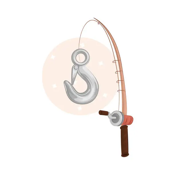 Vector illustration of fishing rod