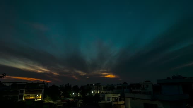 Dusk Sky Timelapse: Scenic Dehradun Rooftop View