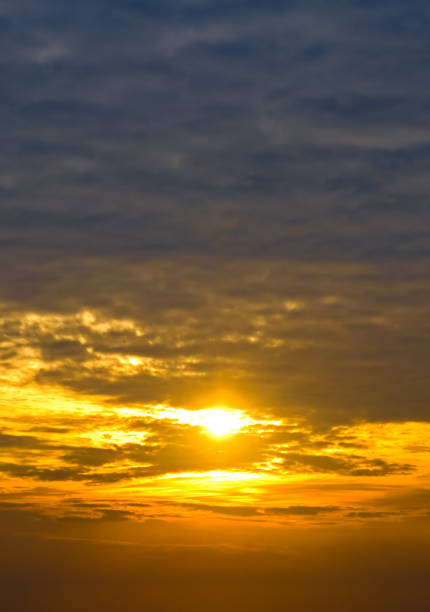 Empty sunset sky with clouds for backgrounds