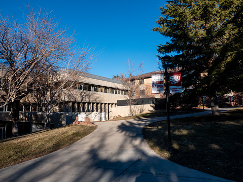 Cedar City, Utah, USA- February 18, 2024: Campus  buildings of Southern Utah University. Cedar City, Utah.