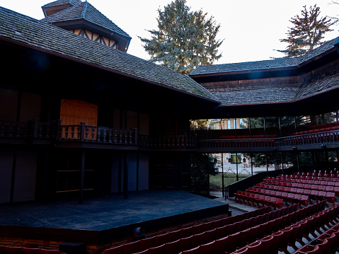 Cedar City, Utah, USA- February 18, 2024: Adams outdoor theater used for many years for the Utah Shakespeare Festival, now replaced. On the campus of Southern Utah University.