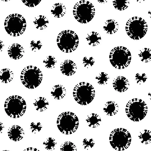 Vector illustration of Grunge weave seamless pattern. Simple geometric print. Hand drawn grunge blots and spots. Abstract geometric ornament. Worn texture of weaving fabric.