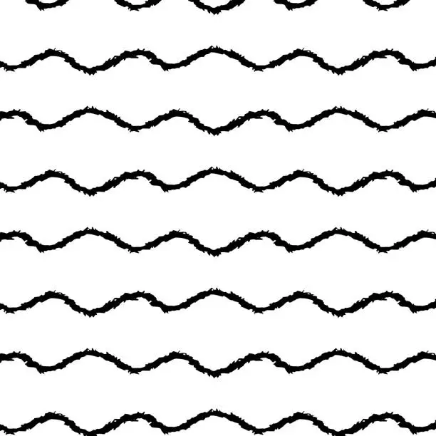 Vector illustration of Zig Zag vector seamless pattern in abstract grunge style. Geometric lines technology for greeting card and textile.