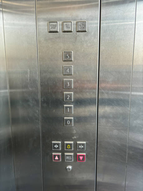 istock The silver elevator has a number of buttons on it 2083878761