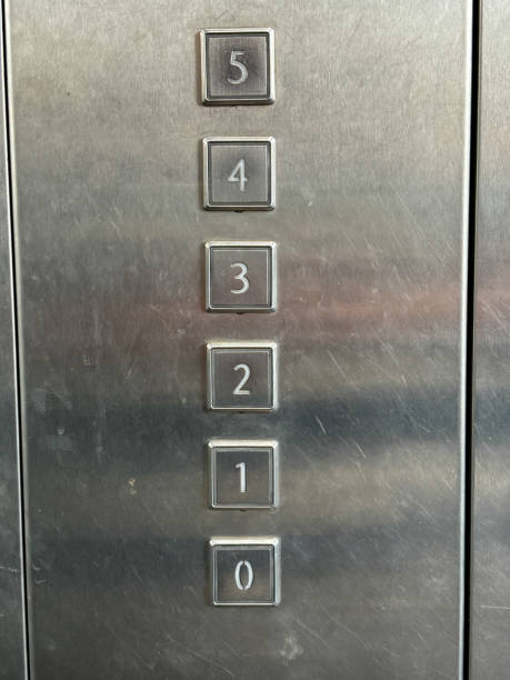 istock The silver elevator has a number of buttons on it 2083880828