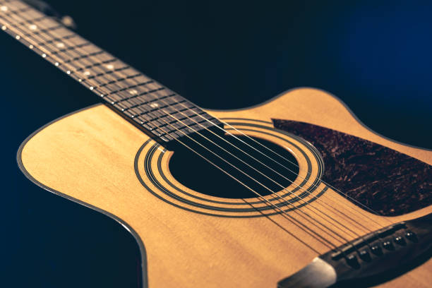 istock Musical background with acoustic guitar close up. 2083882966