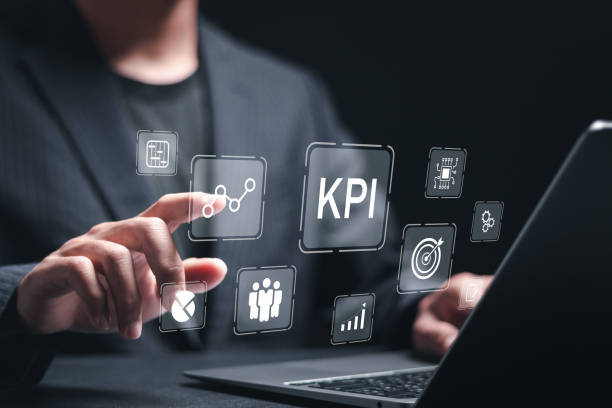 istock KPI Business analytics. Businessman use laptop with virtual screen of data analytics report and key performance indicators on information dashboard for business strategy and business intelligence. 2083960541