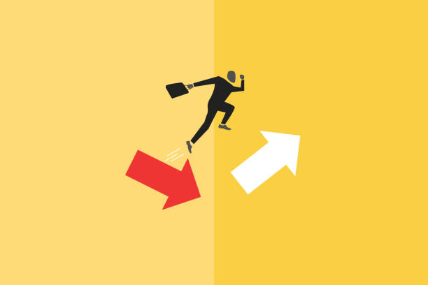 istock Businessman jumping from down chart to growth chart. concept of bullish market, success, financial, and increase in rates 2083985754
