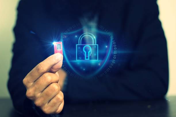 istock Business man with hand touching a digital with cybersecurity concept icons. 2084014704