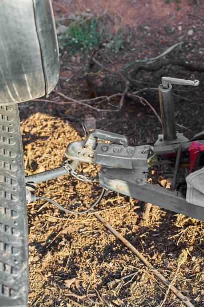 istock Secure trailer hitch attached to a vehicle 2084038885