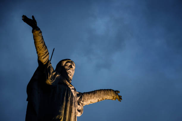 istock Christ the Redeemer of Jerico (Colombia) seen from below during dusk 2084078728