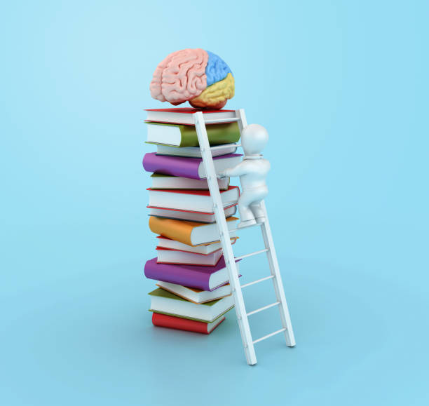 istock Stack of Books with Stair and Brain 2084106229