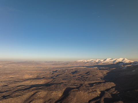 Aerial view of the foothills of Mount Hasan in Akaray, Turkey.