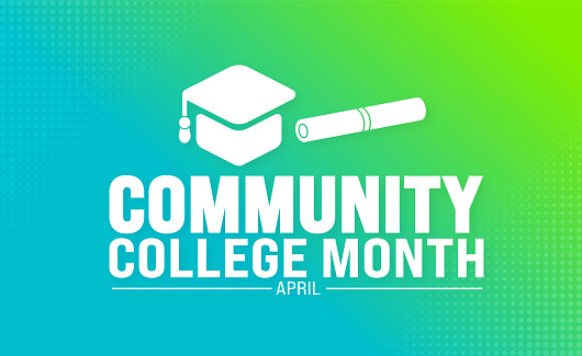 April is Community College Month background template. Holiday concept.