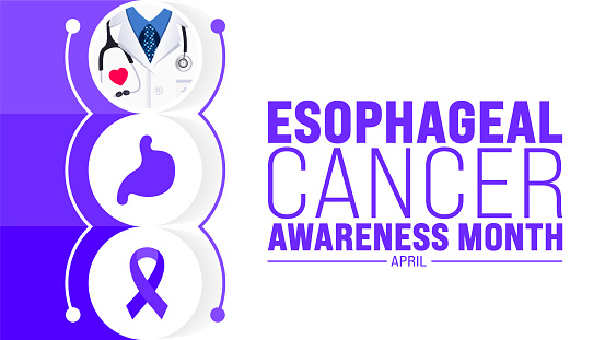April is Esophageal Cancer Awareness Month background template. Holiday concept.