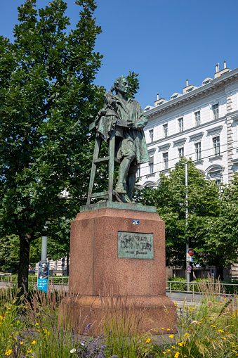 Vienna, Austria - June 19, 2023: Monument to the Austrian sculptor Georg Raphael Donner in Vienna