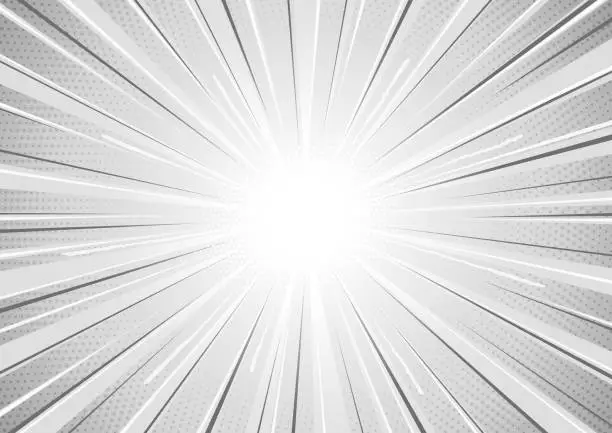 Vector illustration of Black and white action explosion starburst