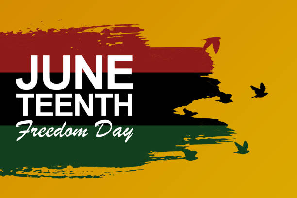 istock Juneteenth Emancipation Day, Brushstroke texture with birds flying. 2084262281