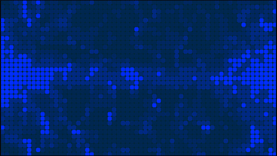 Blue pixel gradient background. Mosaic with background color change. Blue square background. Wallpaper pixels, squares, mosaic, blue, gradient. Vector illustration