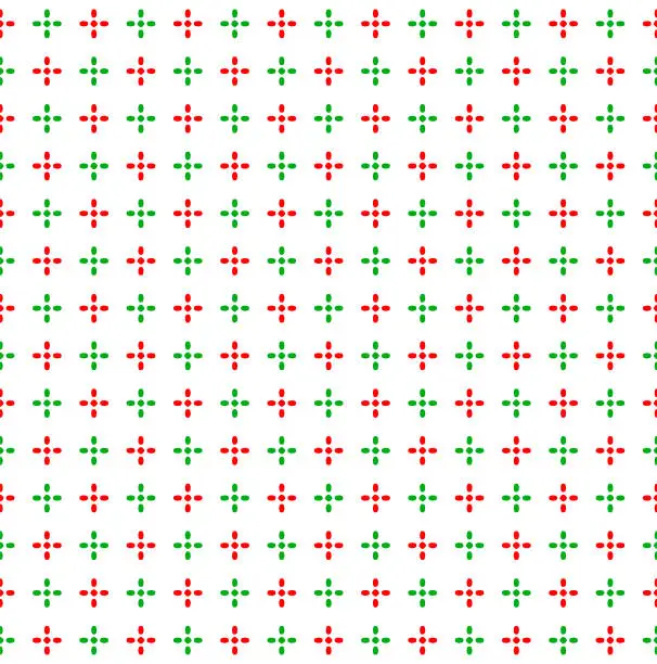 Vector illustration of Seamless Geometric Shining Star Pattern, Shiny Star Red And Green On White Background, Christmas Theme