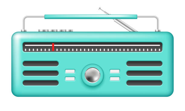 istock Retro radio icon. Vector 3D radio. Clipart isolated on white background. 2084405909