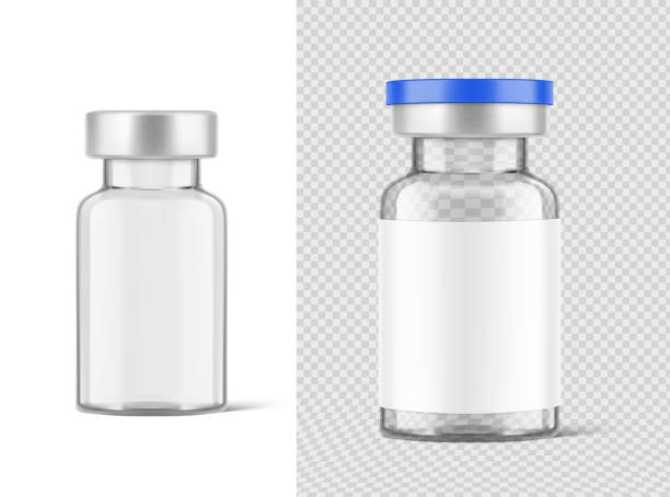 istock Transparent glass ampoules for injections mockup. 2084427055