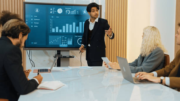 istock Presentation in office or ornament meeting room with analyst team 2084442967