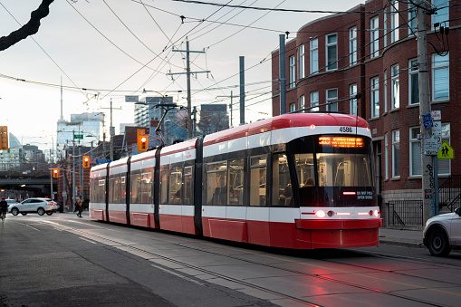 Street Cars during in Toronto city, Canada, February 10, 2023.
