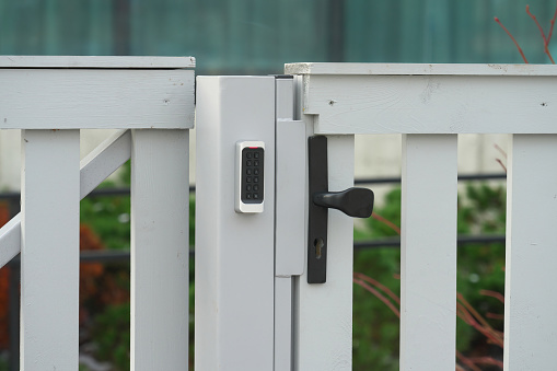 Interlocking Security Gate Lockable Private Security Gate With Keypad Combination Lock System With ...