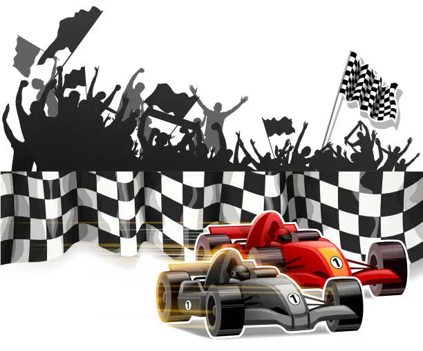 Vector illustration of checkered speed