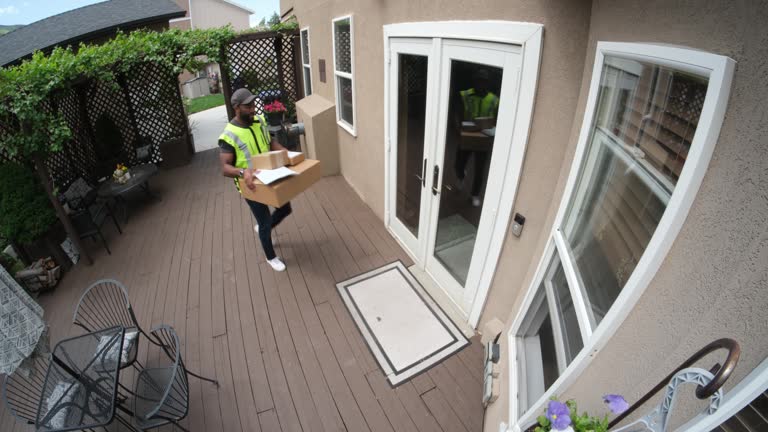 Home Security Camera Footage of Package Delivery