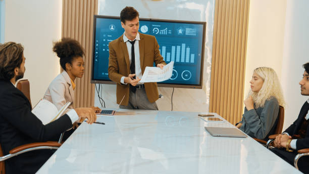 istock Presentation in office or ornament meeting room with analyst team 2084498853