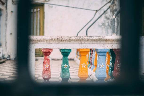 istock Colorful pillars against black, white, and grey backdrop blend modernity with timelessness. 2084499374