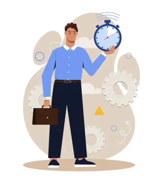 Vector illustration of Effective time management vector concept