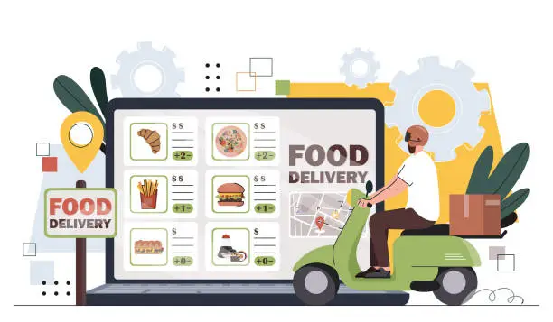 Vector illustration of Food delivery service vector concept