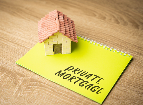 Private mortgage concept. Loan agreement between individuals, typically involving a borrower and a lender who is not a traditional financial institution. Real estate