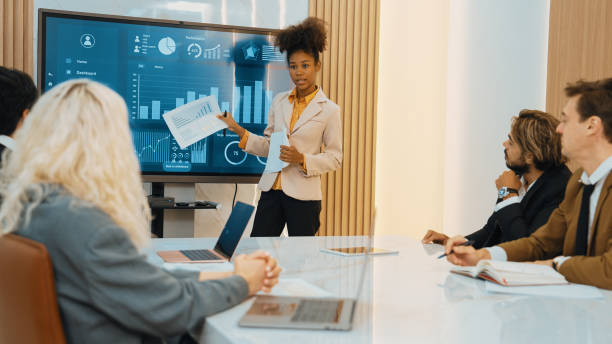 istock Presentation in office or ornament meeting room with analyst team 2084553093