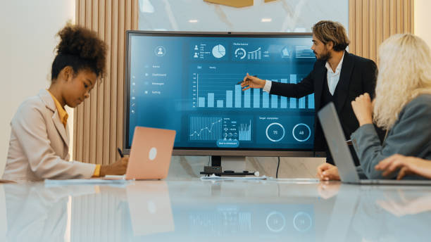 istock Presentation in office or ornament meeting room with analyst team 2084568219