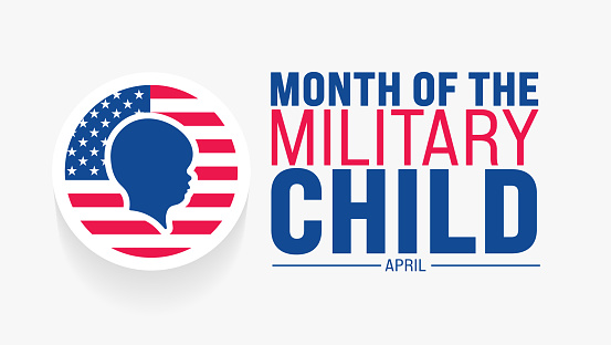 April is Month of the Military Child background template. Holiday concept.