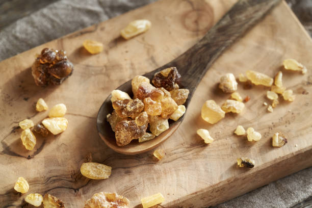 istock Frankincense or boswellia resin on a spoon, close up 2084630158