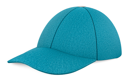 Denim baseball cap. 3D rendering isolated on the white background