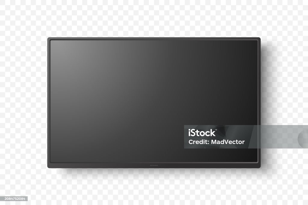 Vector 3d Realistic Modern Tv Screen Minimalistic Stylish Lcd Panel Led ...