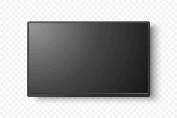 Vector 3d Realistic Modern TV Screen. Minimalistic Stylish Lcd Panel, Led TV Frame. Large Computer Monitor Display Design for Mockup. Blank Television Template. Catalog, Web Site Concept. Front View Vector 3d Realistic Modern TV Screen. Minimalistic Stylish Lcd Panel, Led TV Frame. Large Computer Monitor Display Design for Mockup. Blank Television Template. Catalog, Web Site Concept. Front View. computer monitor stock illustrations