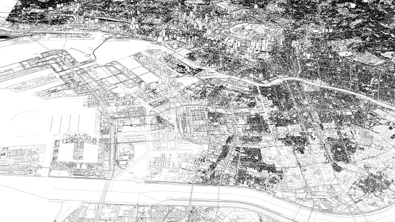 Ancient pictorial plan of London  on white background.