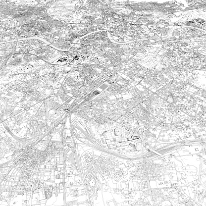 Map of the city of Assisi placed at the entrance to the city. Map with all the monuments and churches.