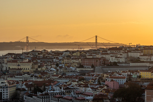 Lisbon City at Sunset. Portugal.